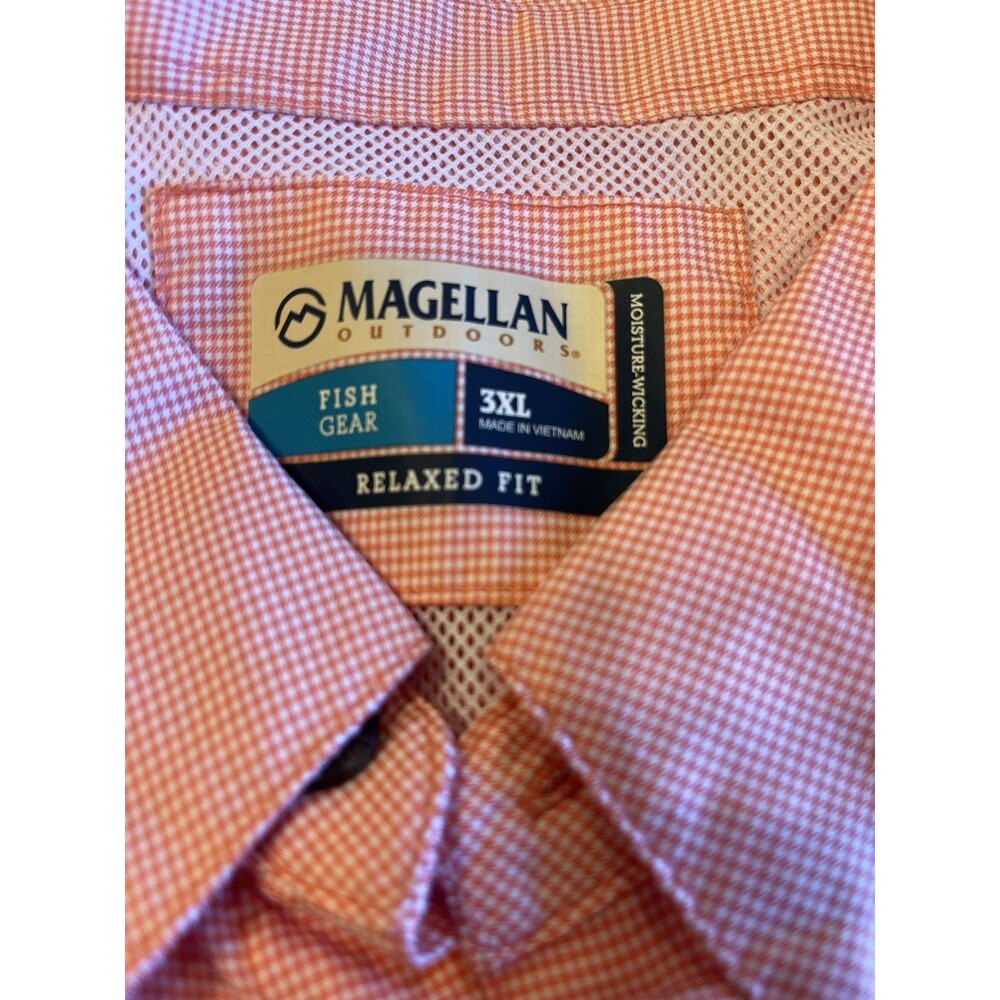 2 Magellan Men's Button-Up Short Sleeve Shirts 3XL Relaxed Fit Moisture Wicking